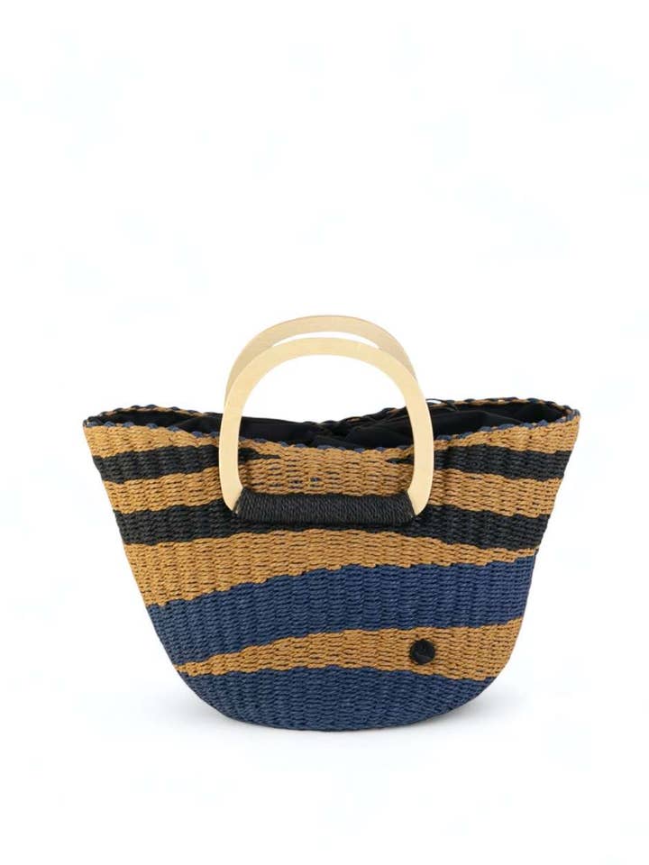 BOLSO DE MANO FIBRA NATURAL, CIERRE SACO, COLOR AZUL (KB3822 para venta al por mayor de Kbas