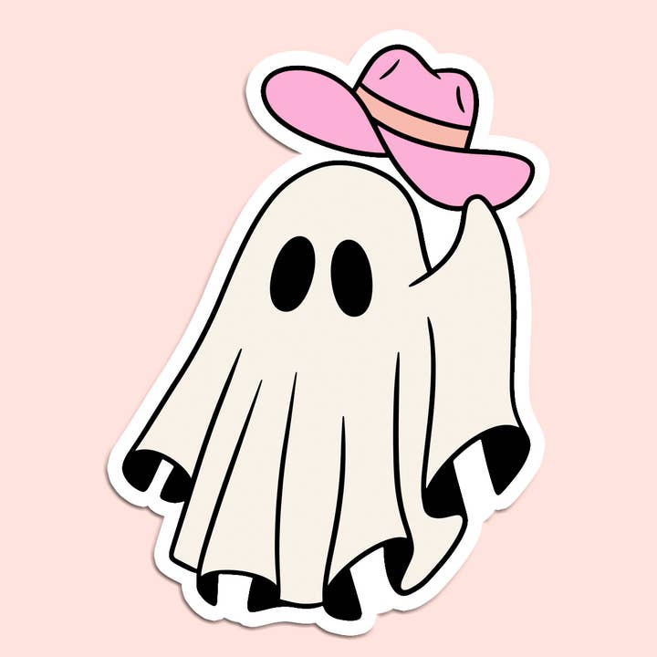 Ghost Cowboy Sticker Decal, Funny Sticker, Ghost Sticker for wholesale by Mugsby