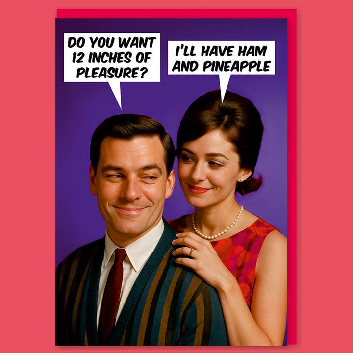 12 inches of pleasure Greeting Card for wholesale by Dean Morris Cards