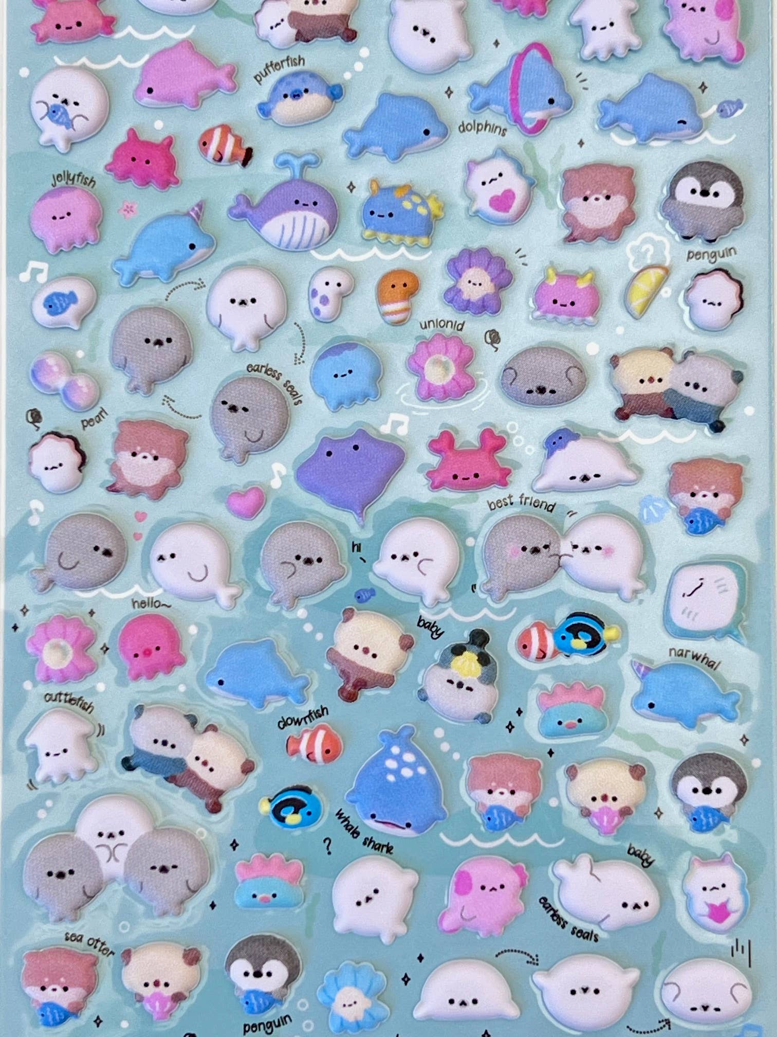 BCmini - Wholesale Sticker - 11023 Tiny Animal Food Court Puffy Assorted Stickers-1220