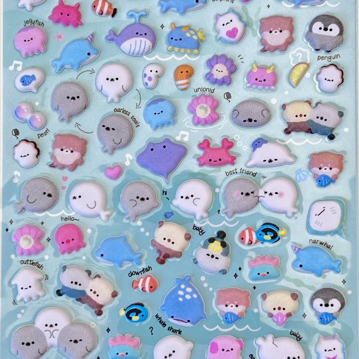 BCmini - Wholesale Sticker - 11023 Tiny Animal Food Court Puffy Assorted Stickers-1220