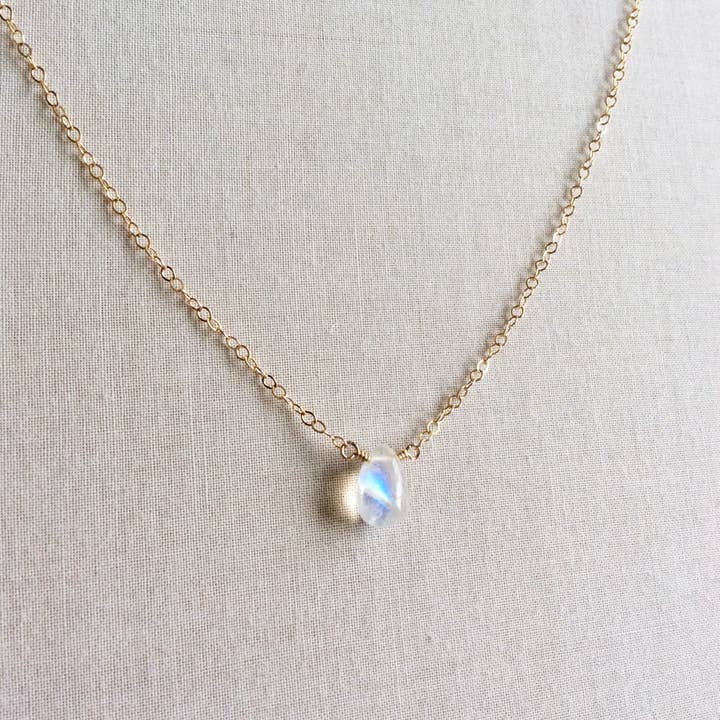 Moonstone necklace 14k solid gold for wholesale by S for Sparkle