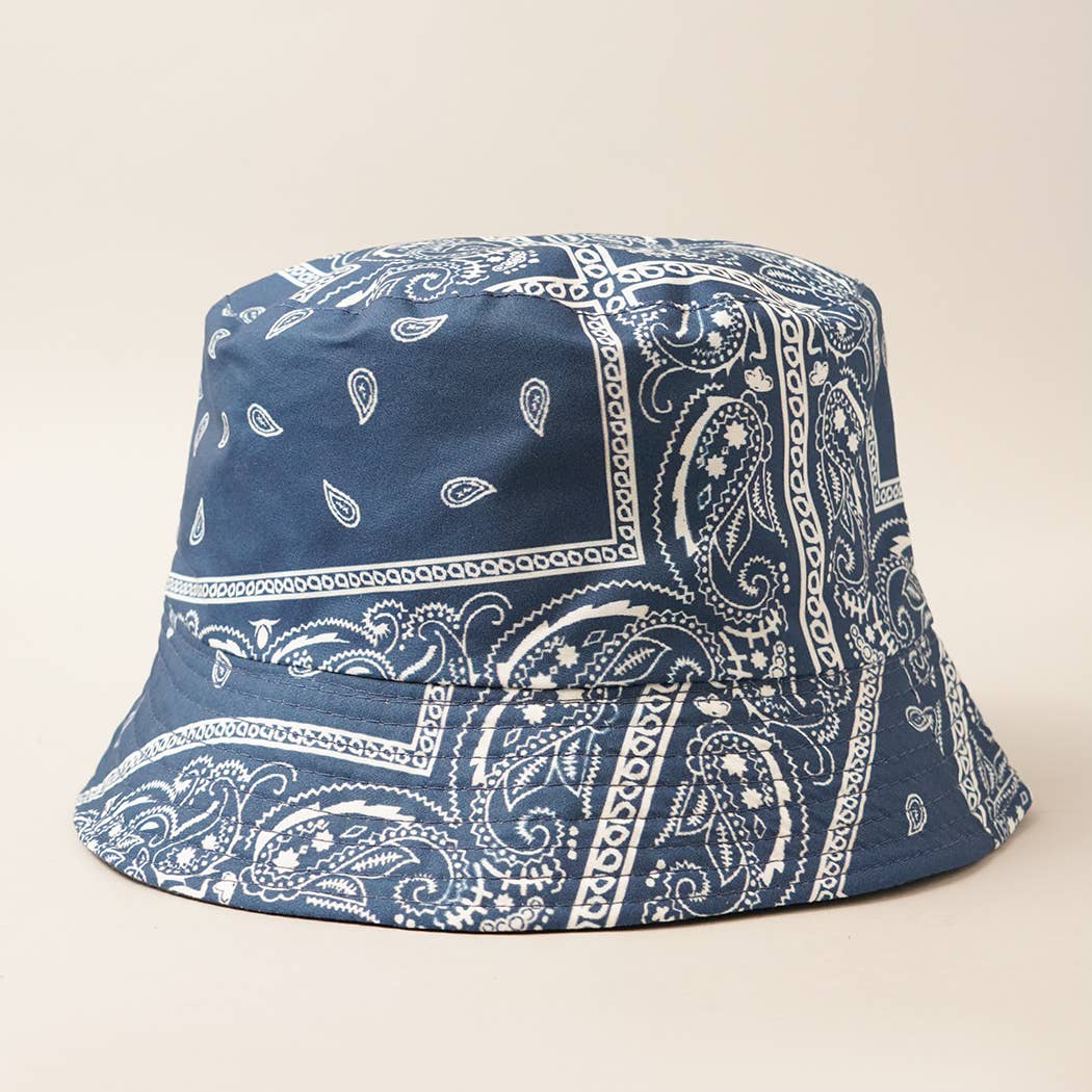 Fashion City - Wholesale Bucket Hat - Women's - Paisley Pattern Reversible Safari Bucket Hat1