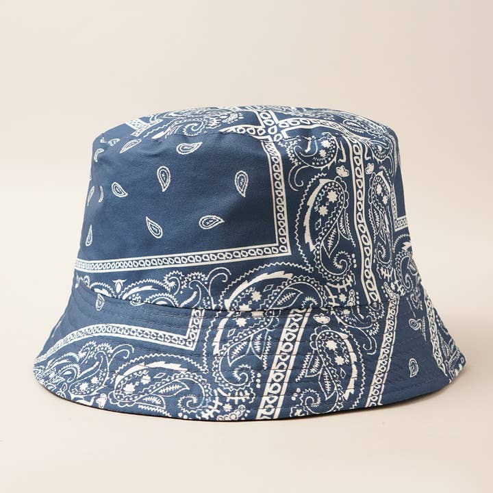 Fashion City - Wholesale Bucket Hat - Women's - Paisley Pattern Reversible Safari Bucket Hat1