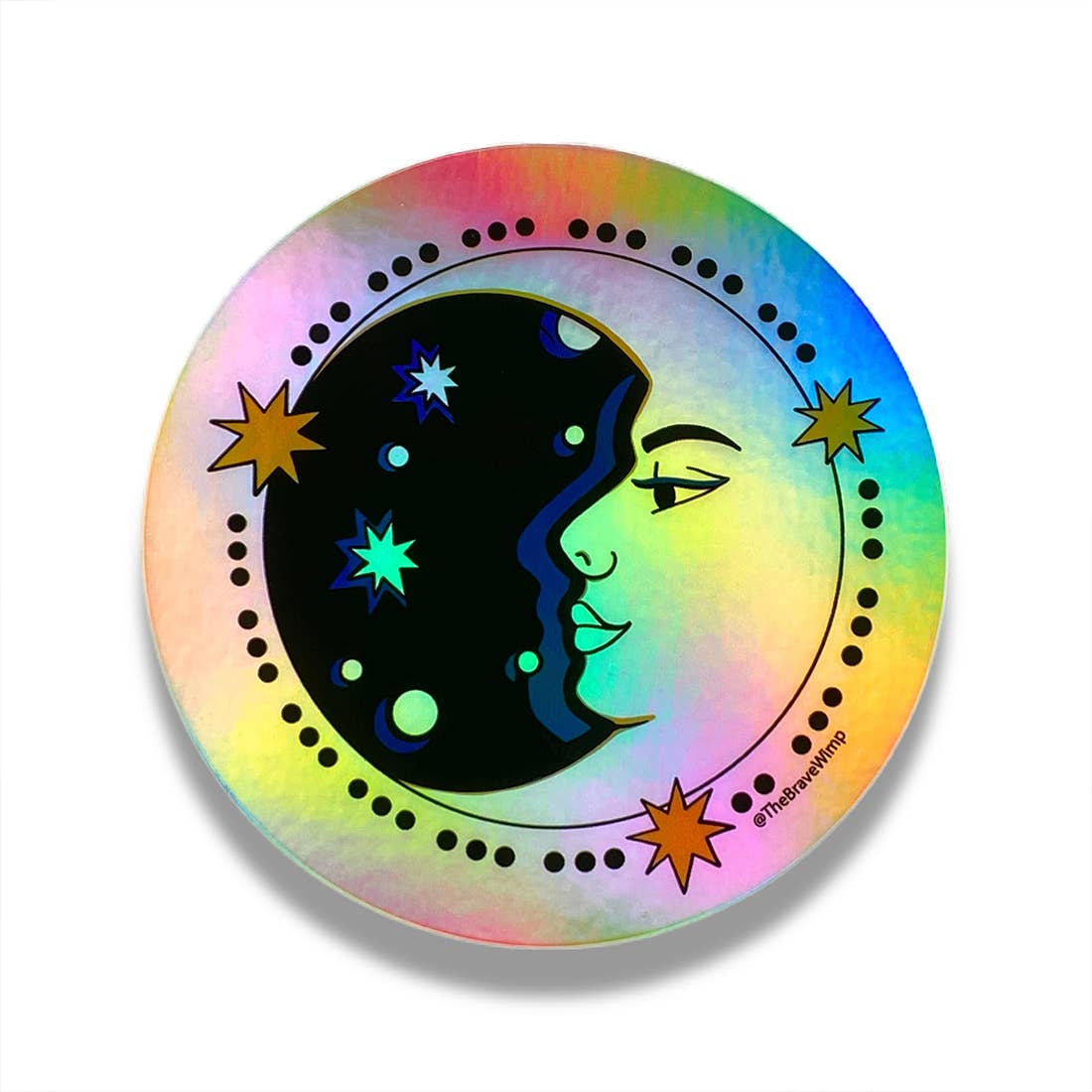 Brave Wimp - Venta al por mayor Pegatina - Pegatina de Holograma Vintage Luna0