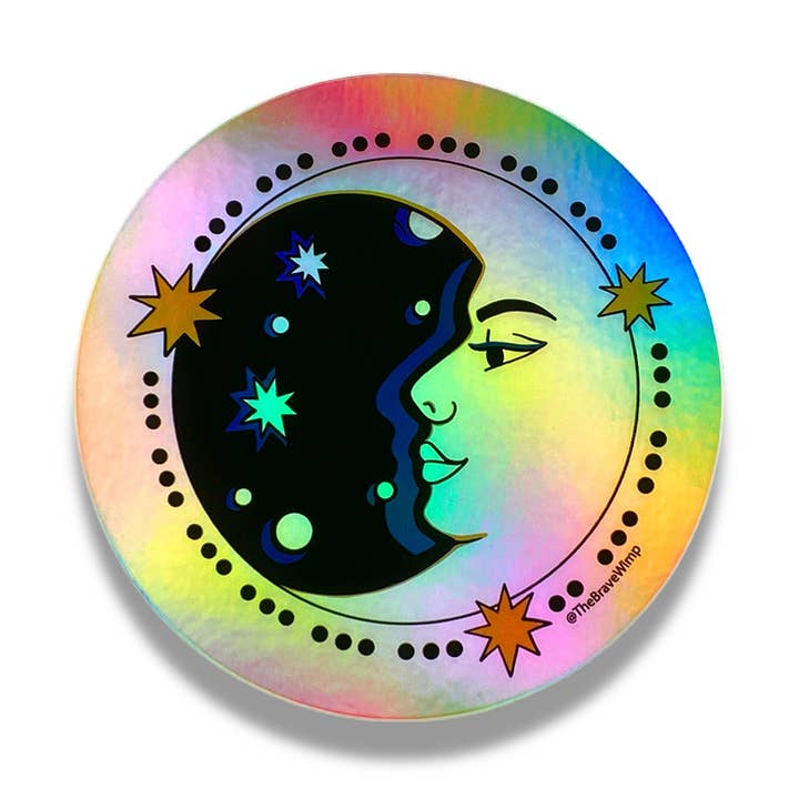 Brave Wimp - Venta al por mayor Pegatina - Pegatina de Holograma Vintage Luna0