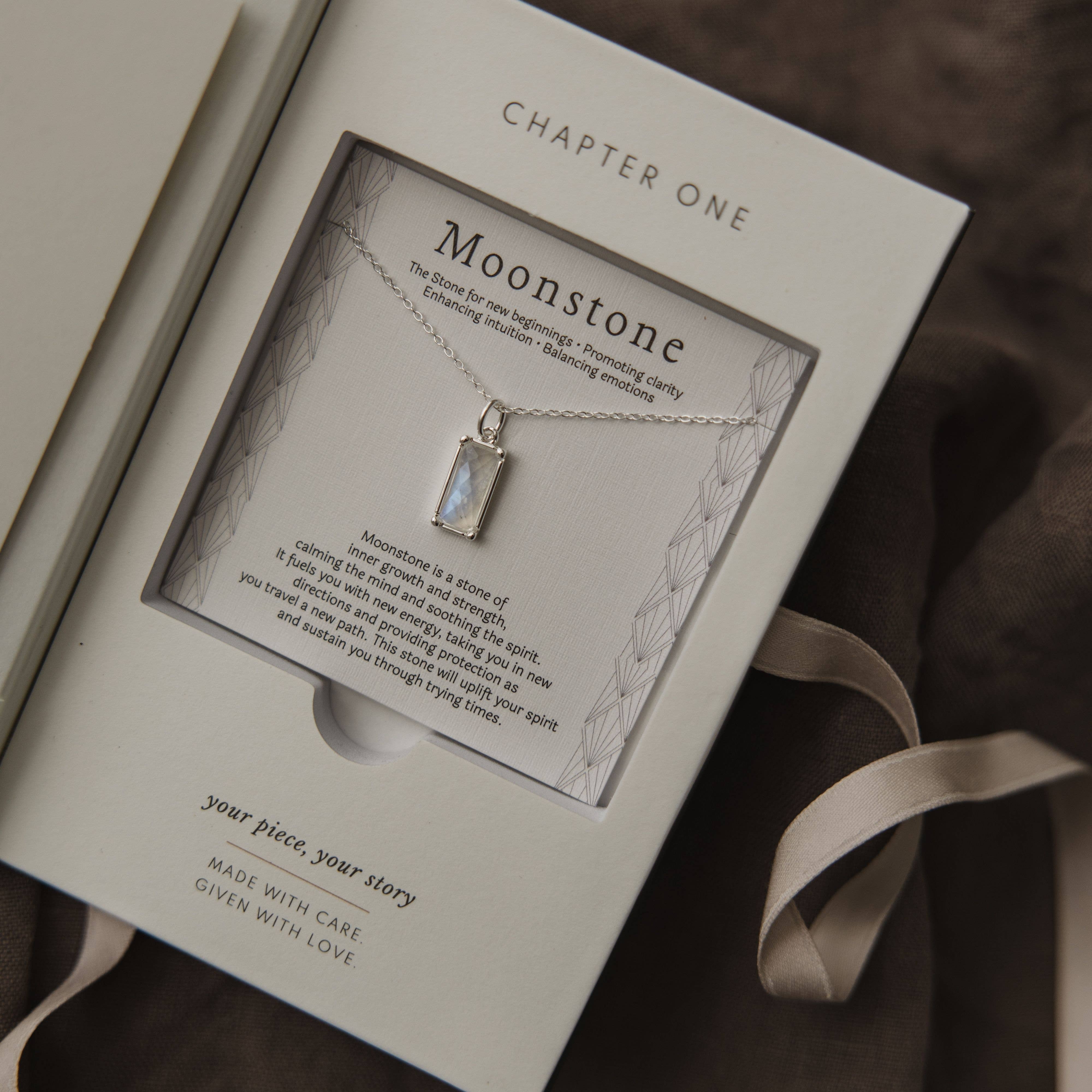 Silver Rainbow Moonstone Necklace – New Beginnings Gift for Her for wholesale on Faire6