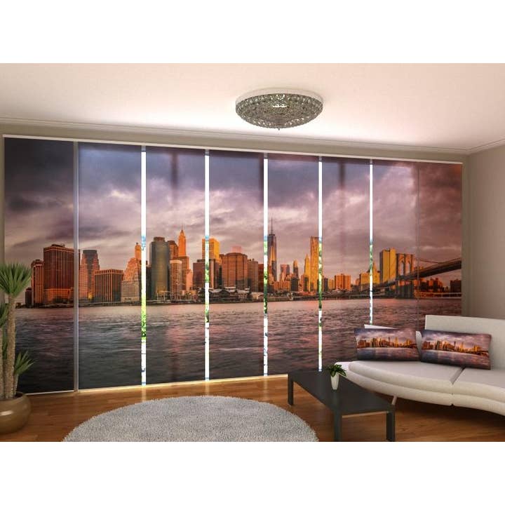 Set di 8 Tende a Pannello Tramonto su New York per la vendita all'ingrosso da parte di IlyDecor