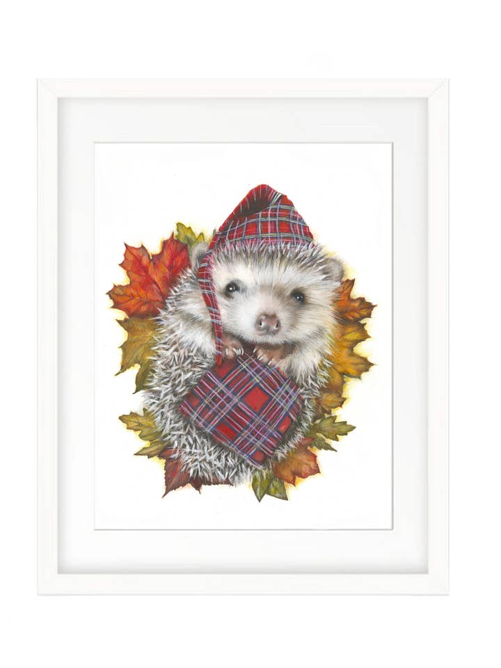 Autumn in Airdrie (Art Print) | Hedgehog Print for wholesale by Art by Lana Mathieson