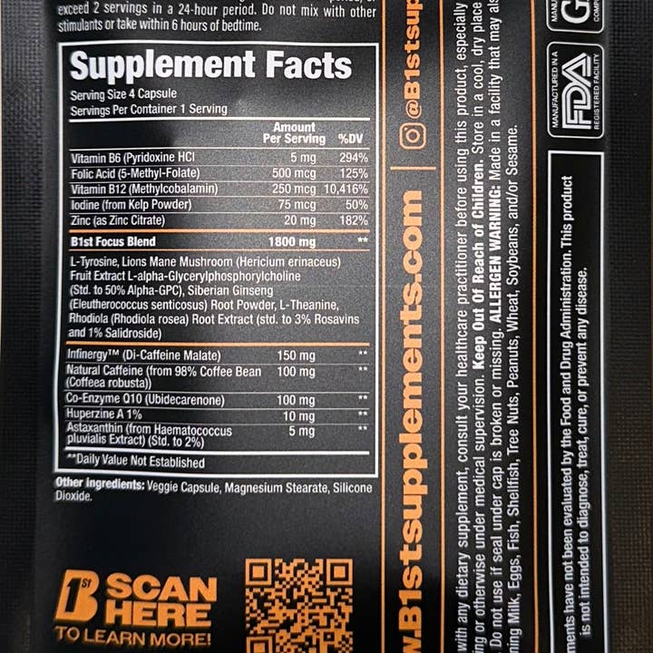 B1st Supplements - Wholesale Oral Supplement/Vitamin - B1st 2WAKE Sample1