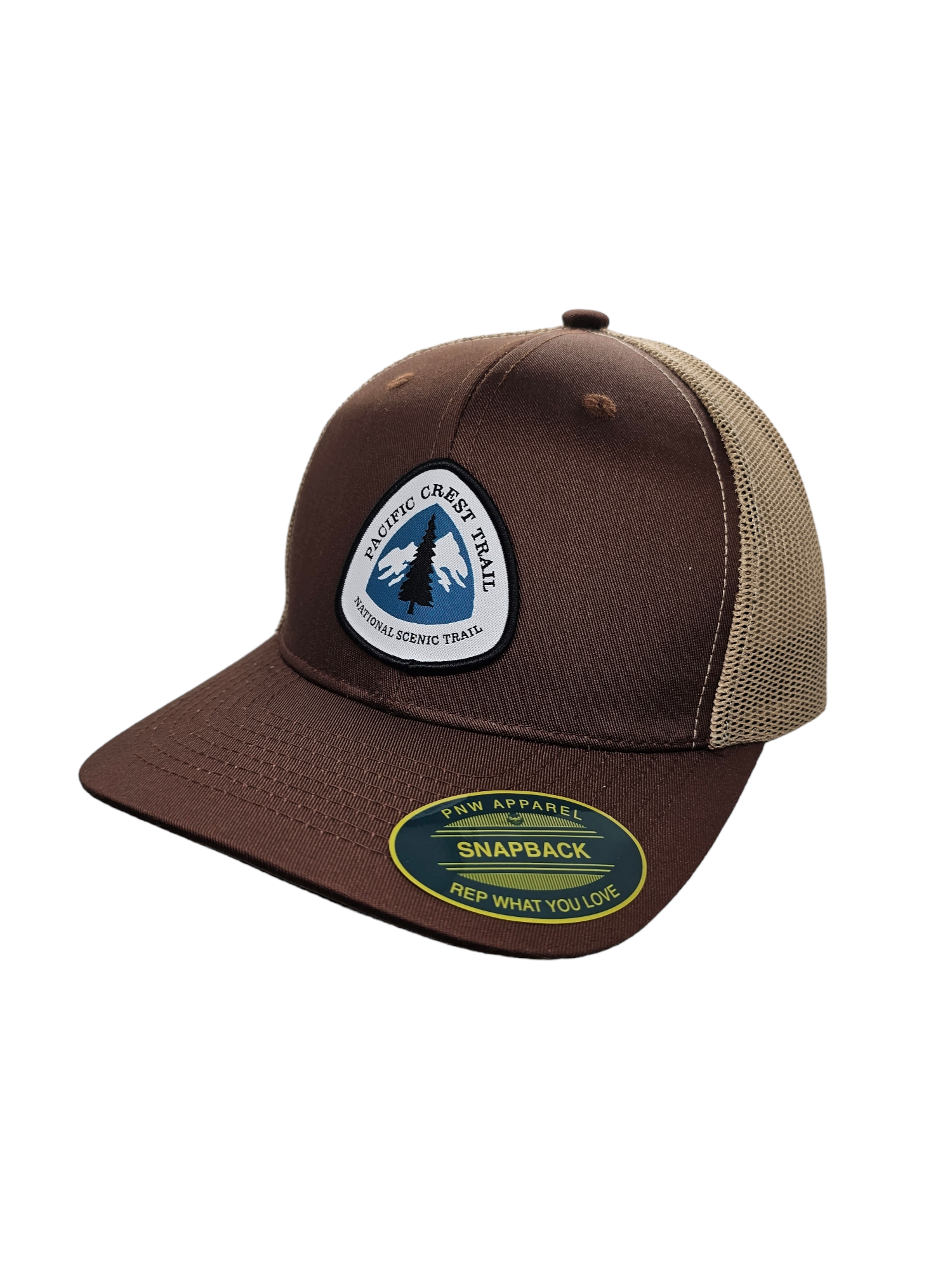 PNW Apparel – wholesale Truckerkeps – Unisex – Pacific Crest Trail Snapback-mössa med PCT-lapp4