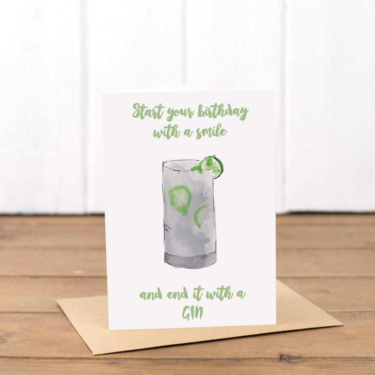Yellowstone Art Boutique - Wholesale Birthday Card - Gin Happy Birthday Card1