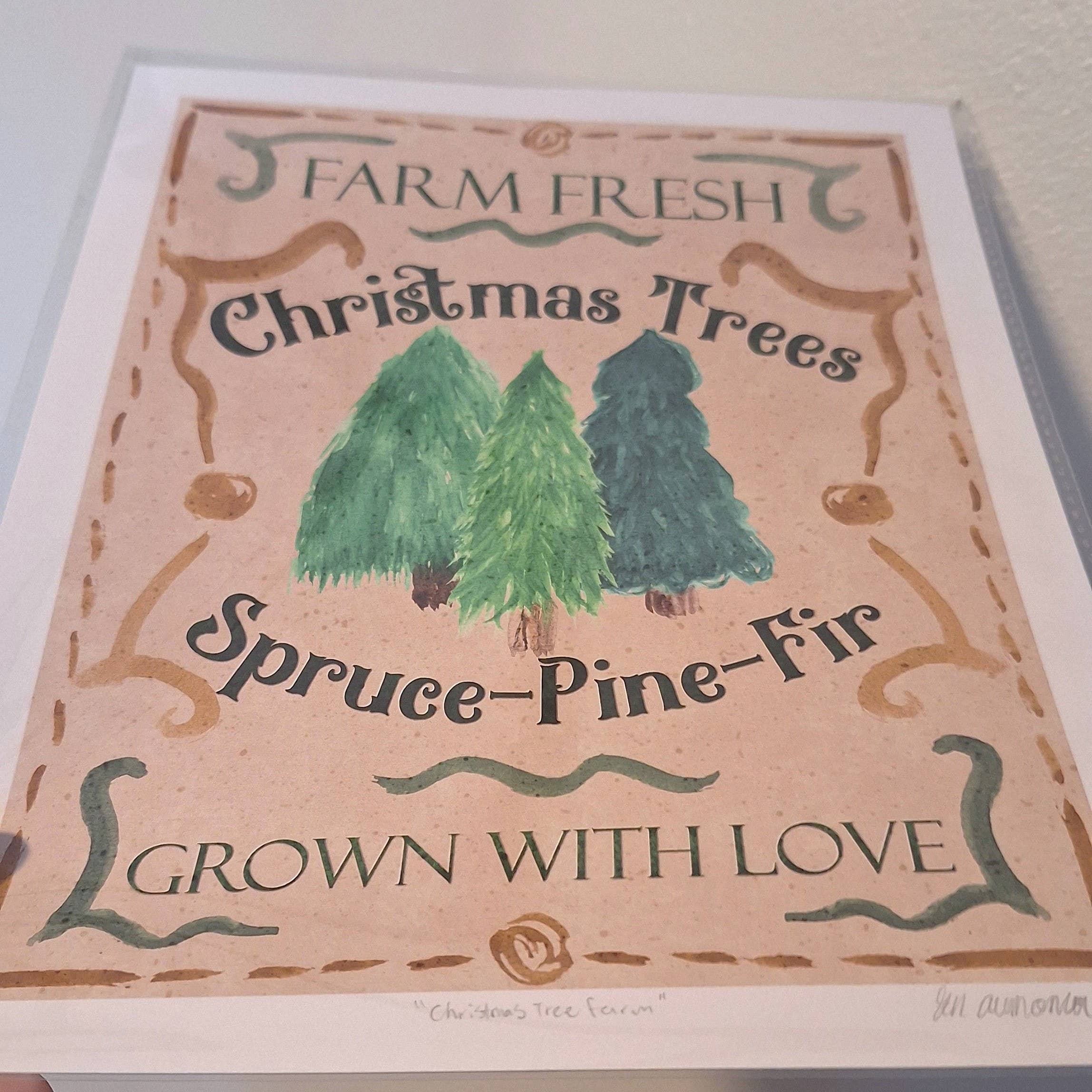 Gen Aumonier Art - Wholesale Art Print - Christmas Tree Farm 8x10 Inch Signed Holiday Art Print3