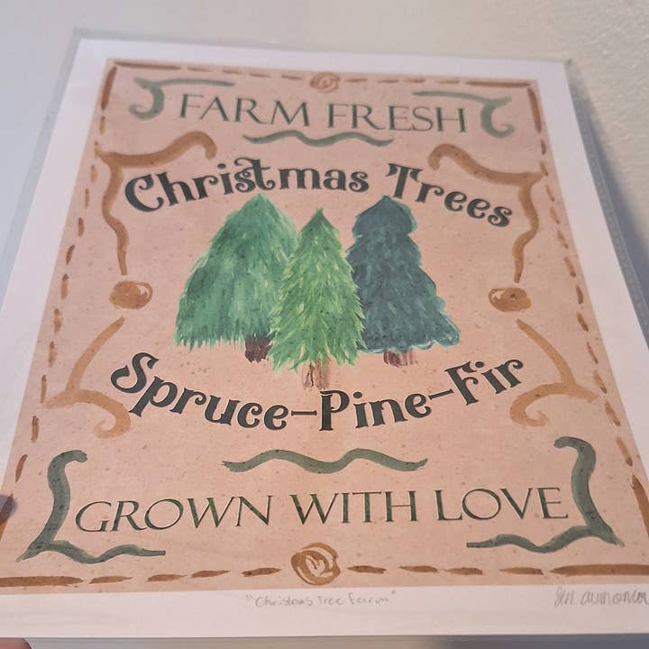 Gen Aumonier Art - Wholesale Art Print - Christmas Tree Farm 8x10 Inch Signed Holiday Art Print3