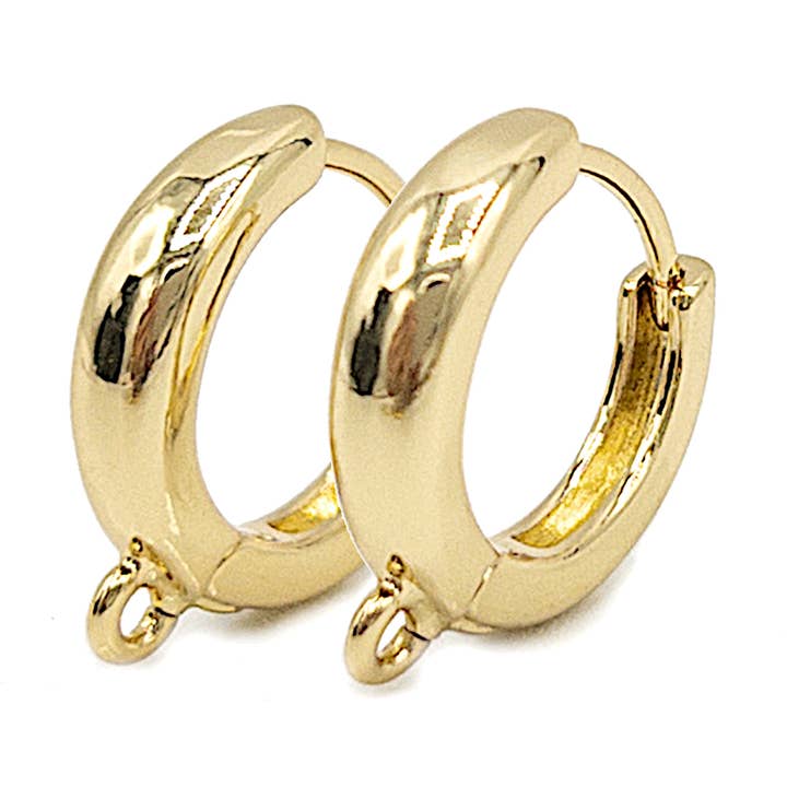 Huggie Earring Findings • Nickel-free • 18K Gold Plating for wholesale by UBNY Collection