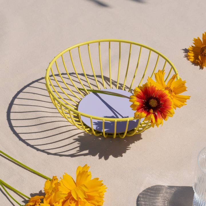 54 Celsius - Wholesale Basket - Iris Wire Basket - Small (7.5" diam) - Steel Fruit Basket10