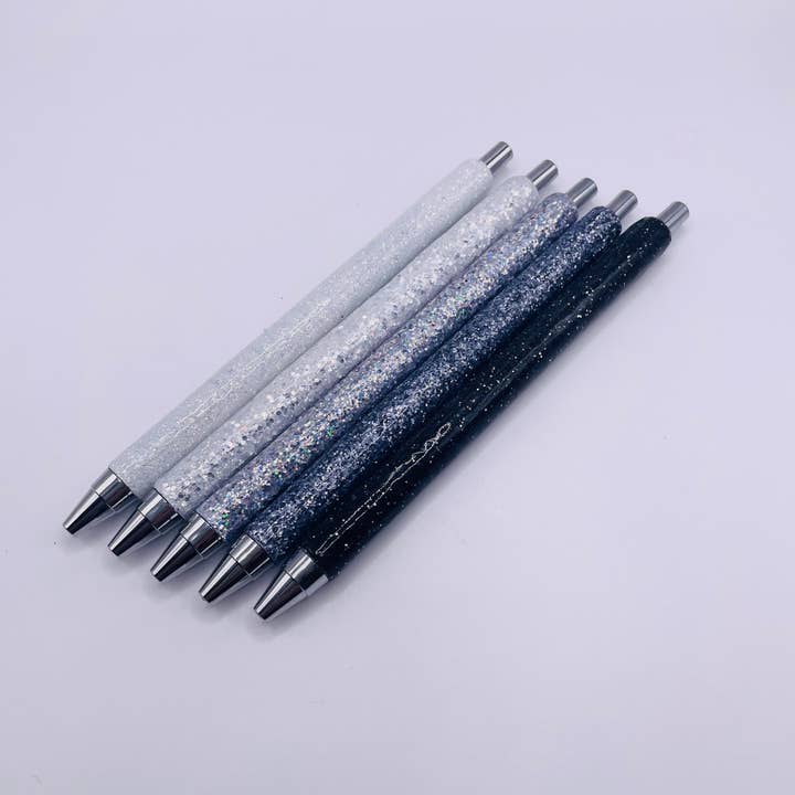 White to Black Glitter Gel Pen Pack for wholesale by Mountain Laurel Designs Co