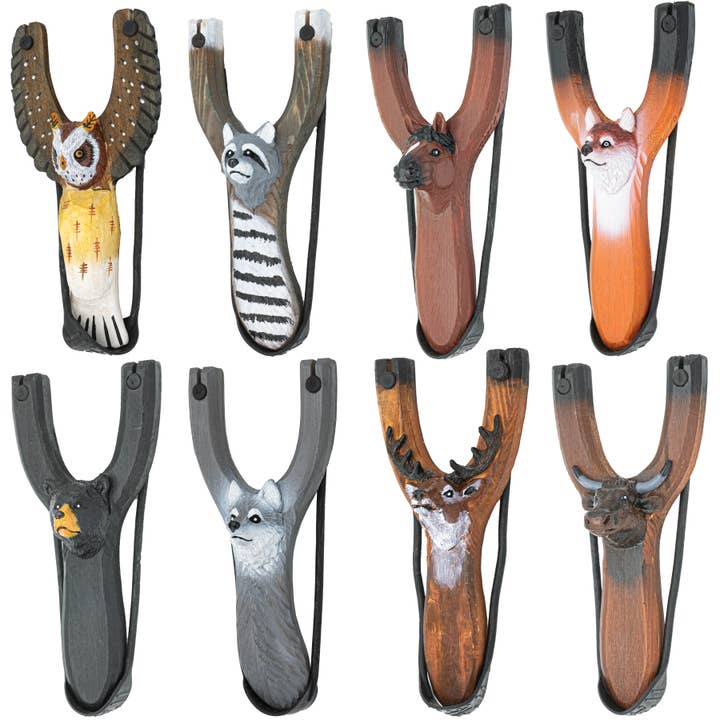 Pawnee Bill’s - Wholesale Slingshot - Kids - Wooden Animal Slingshots