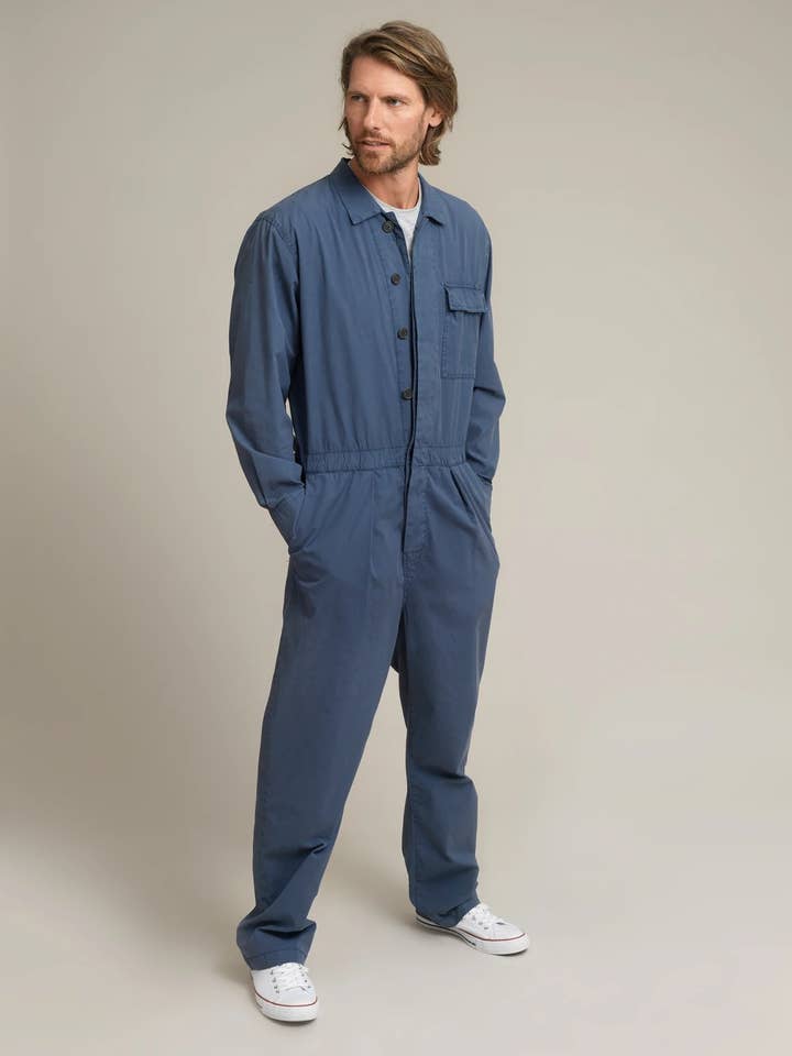 Men's-Boilersuit-Blue-Cotton-Canvas for wholesale by House of Minimus