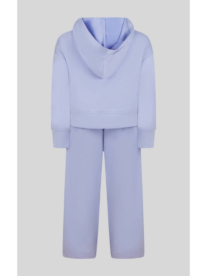 90 Degree by Reflex & Yogalicious - Wholesale Top & Pant Set - Kids - Little Girls Half Zip Hoodie, Wide Leg Pant, Fanny Bag Set1