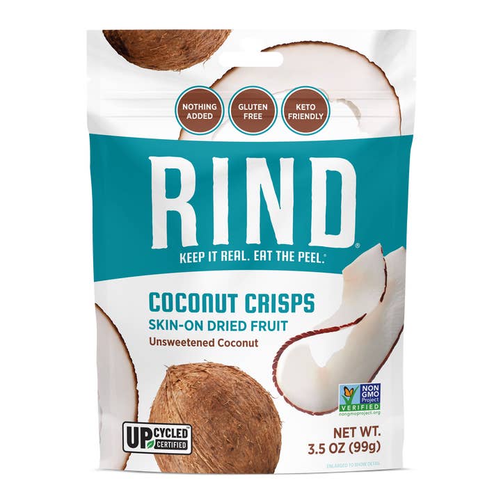 RIND Small Batch LLC - Wholesale Dried/Dehydrated Fruit - Coconut Crisps, Skin-on Dried Fruit - 3.5oz