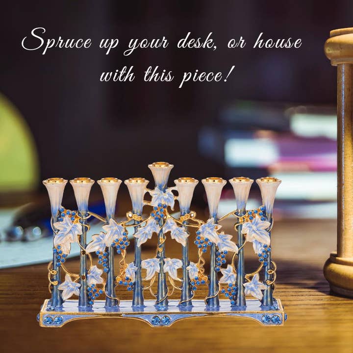 Matashi - Vendita all'ingrosso Menorah - Pacchetto Hanukkah – Menorah a Tulipano & 2 Dreidel, Regalo Festivo7