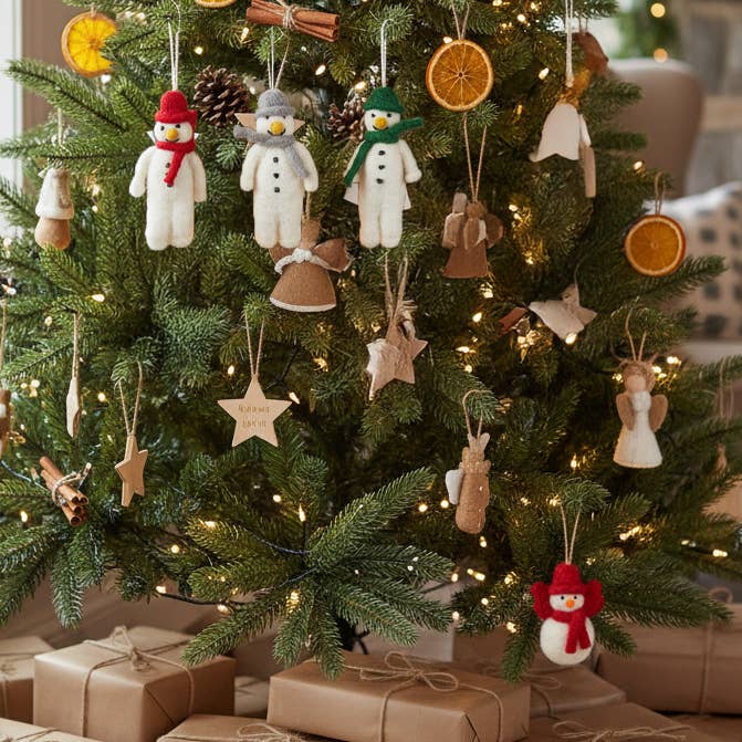 Felt So Good – wholesale Ornament – Hanging Felt Mr. Snowman Handmade Felt Biodegradable Decor7