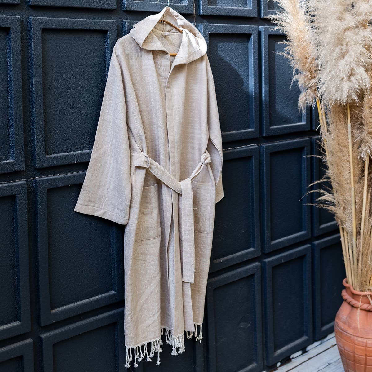 Kikoya - Wholesale Robe - Unisex - Terrybacked Bathrobe Turkish Cotton Light Weight Hood Quick6