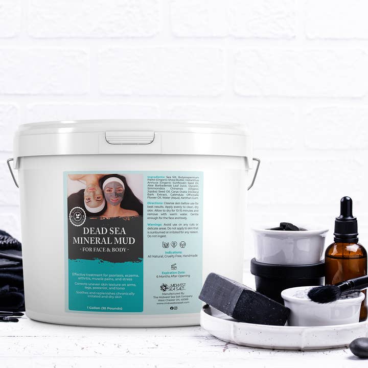 The Midwest Sea Salt Company - Wholesale Gezichtsmasker - Zwarte moddermasker uit de Dode Zee - 128 oz