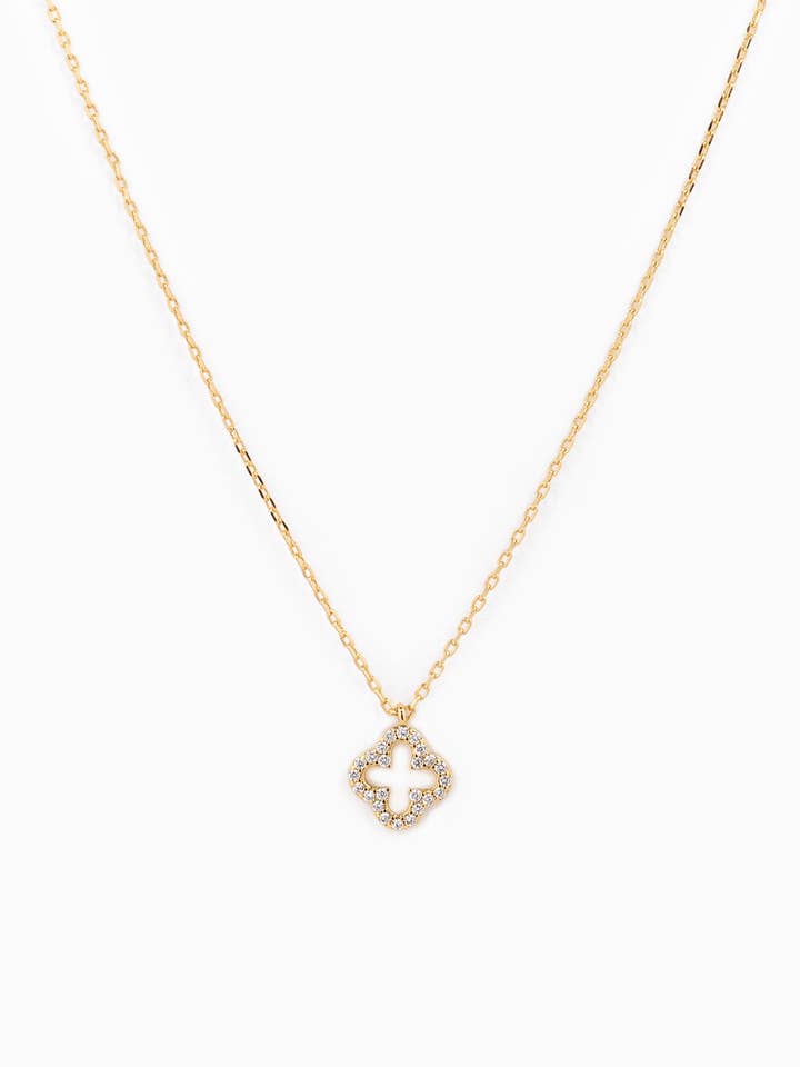 Open CZ Clover Pendant Necklace for wholesale by Sessori