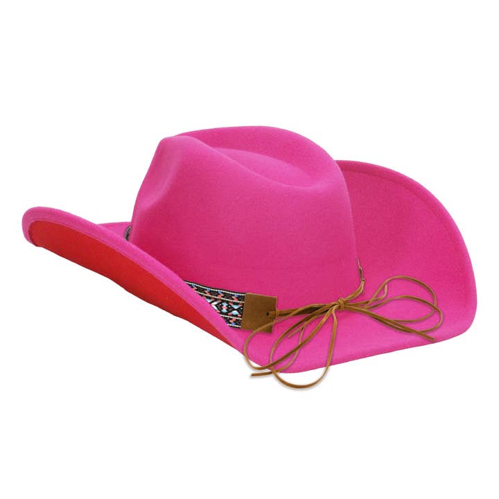 Cap Zone - Wholesale Cowboy Hat - Unisex - Navajo Baja Band Two Tone Felt Cowboy Hat19