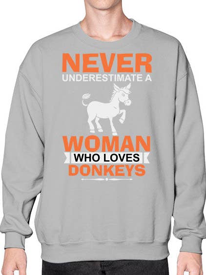 ne sous-estimez jamais une femme qui aime les ânes Style 1# - âne - Sweatshirt - Crew pour la vente par tshirt unlimited