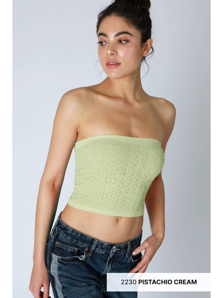 NIKIBIKI - Venta al por mayor Bustier - Mujer - NS8376 - Top de Tubo de Encaje Floral4