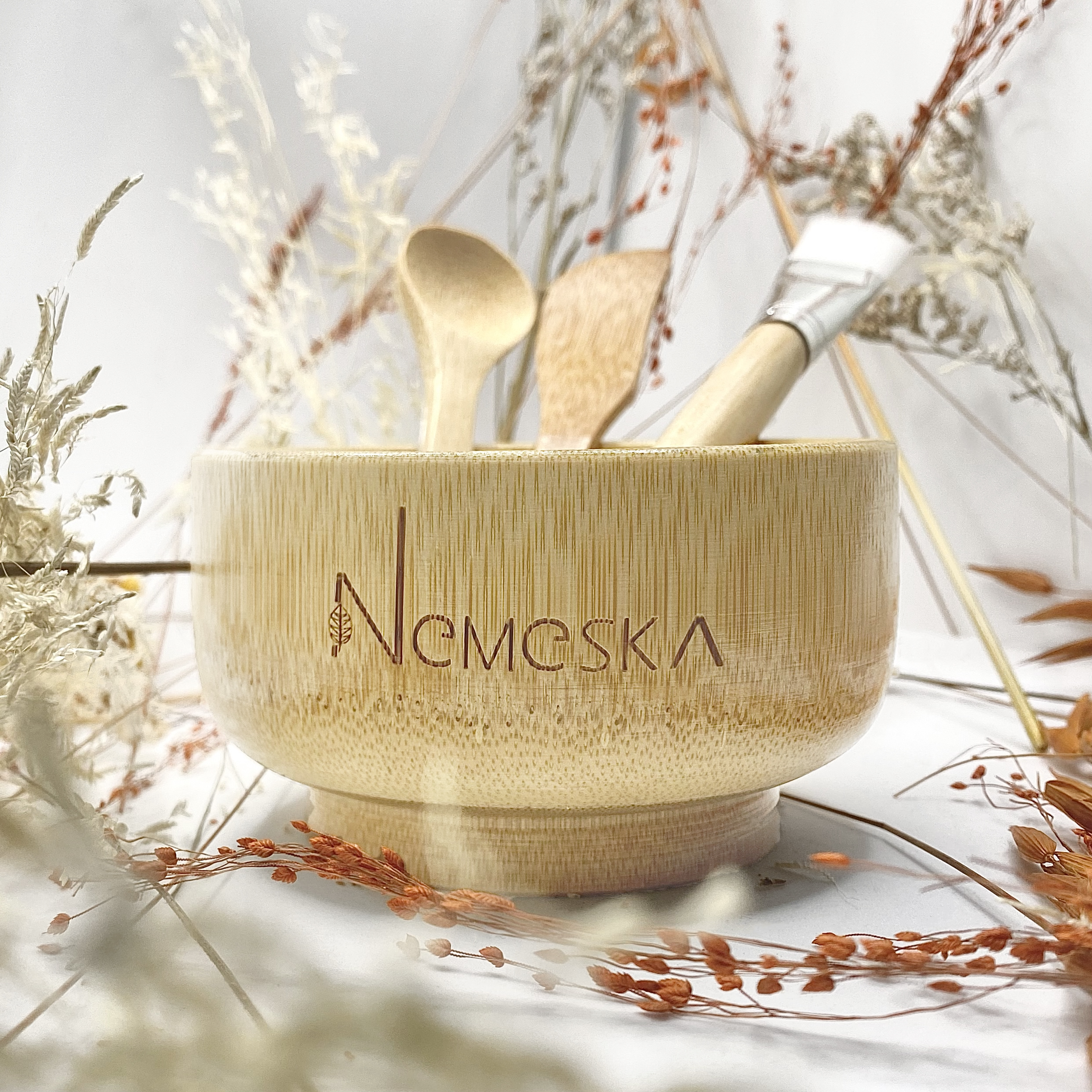 Nemeska - Vendita all'ingrosso Ciotola - Ciotola in bamboo per preparazioni viso, corpo o capelli0