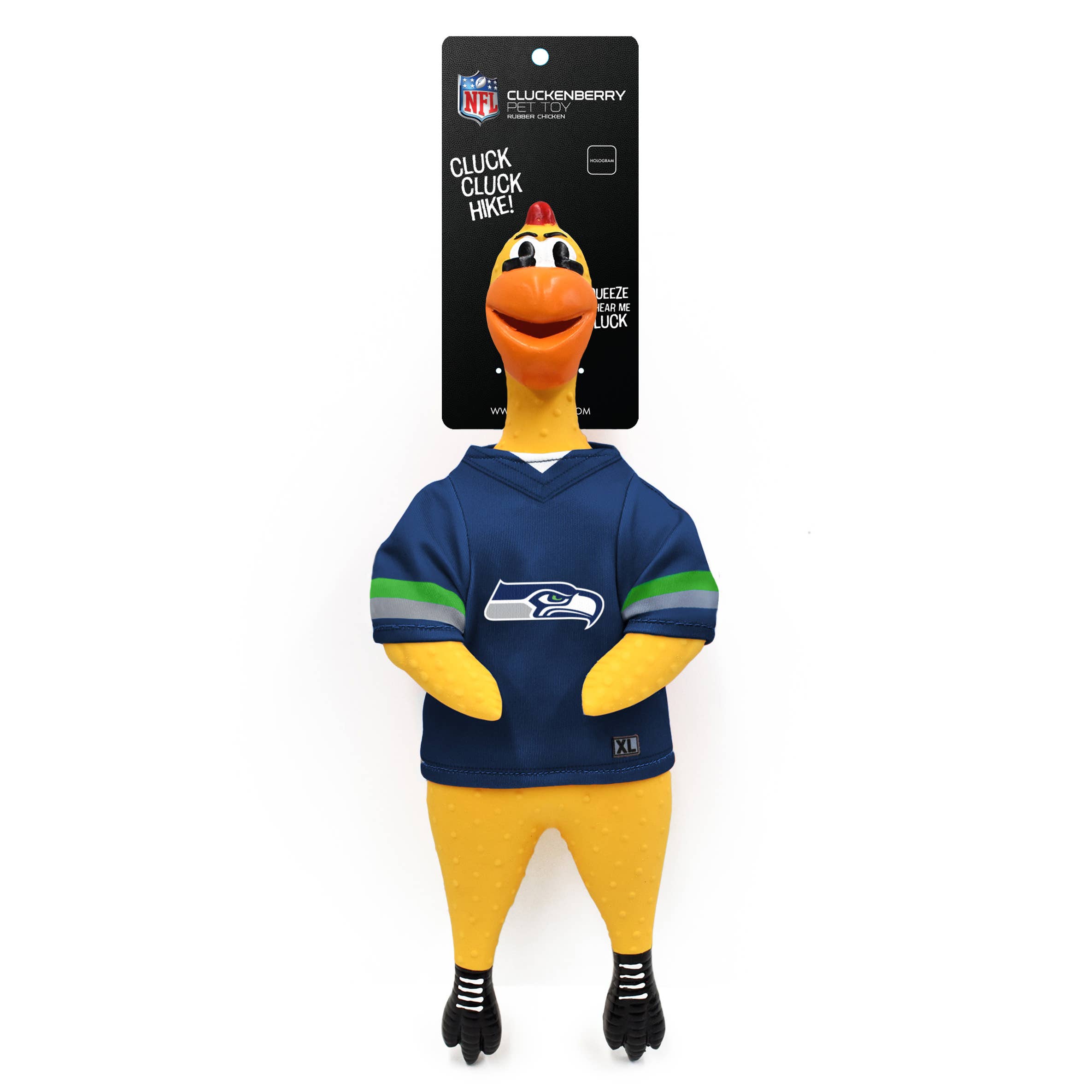 Little Earth Productions - Wholesale Pet Squeaky Toy - Dog - NFL Seattle Seahawks Rubber Chicken Pet Toy2