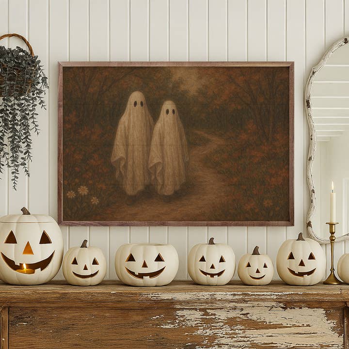Kendrick Home - Wholesale Wood Wall Art - Vintage Ghost Couple2