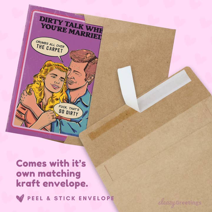 Sleazy Greetings - Wholesale Valentine's Day Card - Dirty Talk For Marriage - Vintage Funny Valentine's Day Card6