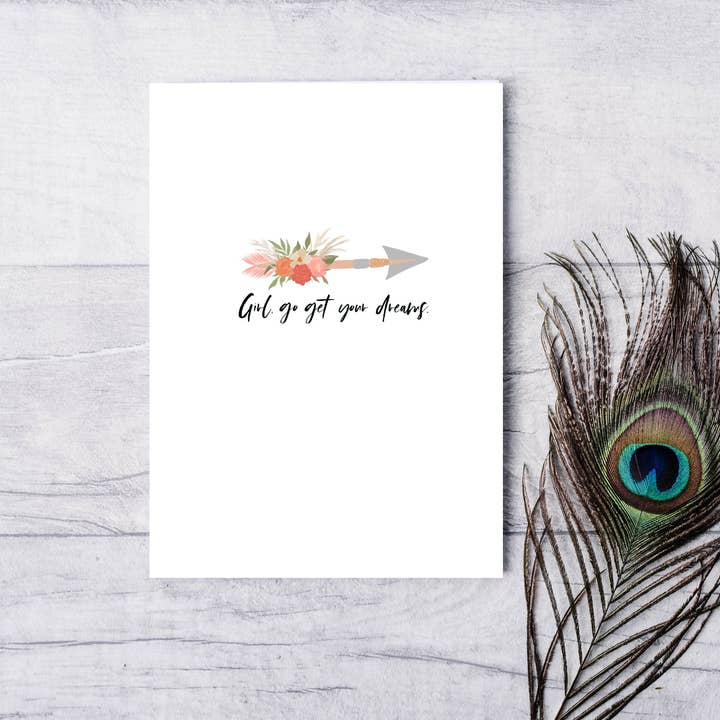 Biglietto Girl Go, prendi i tuoi sogni per la vendita all'ingrosso da parte di Card & Story