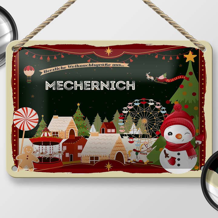 Femer - Wholesale Sign - MECHERNICH Christmas Greetings Tin Sign 18x12cm1