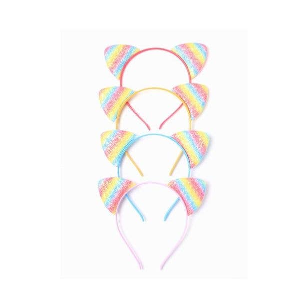 Inca UK - Wholesale Fashion Headband - Kids - Sparkly Rainbow Cat Ears On An Aliceband
