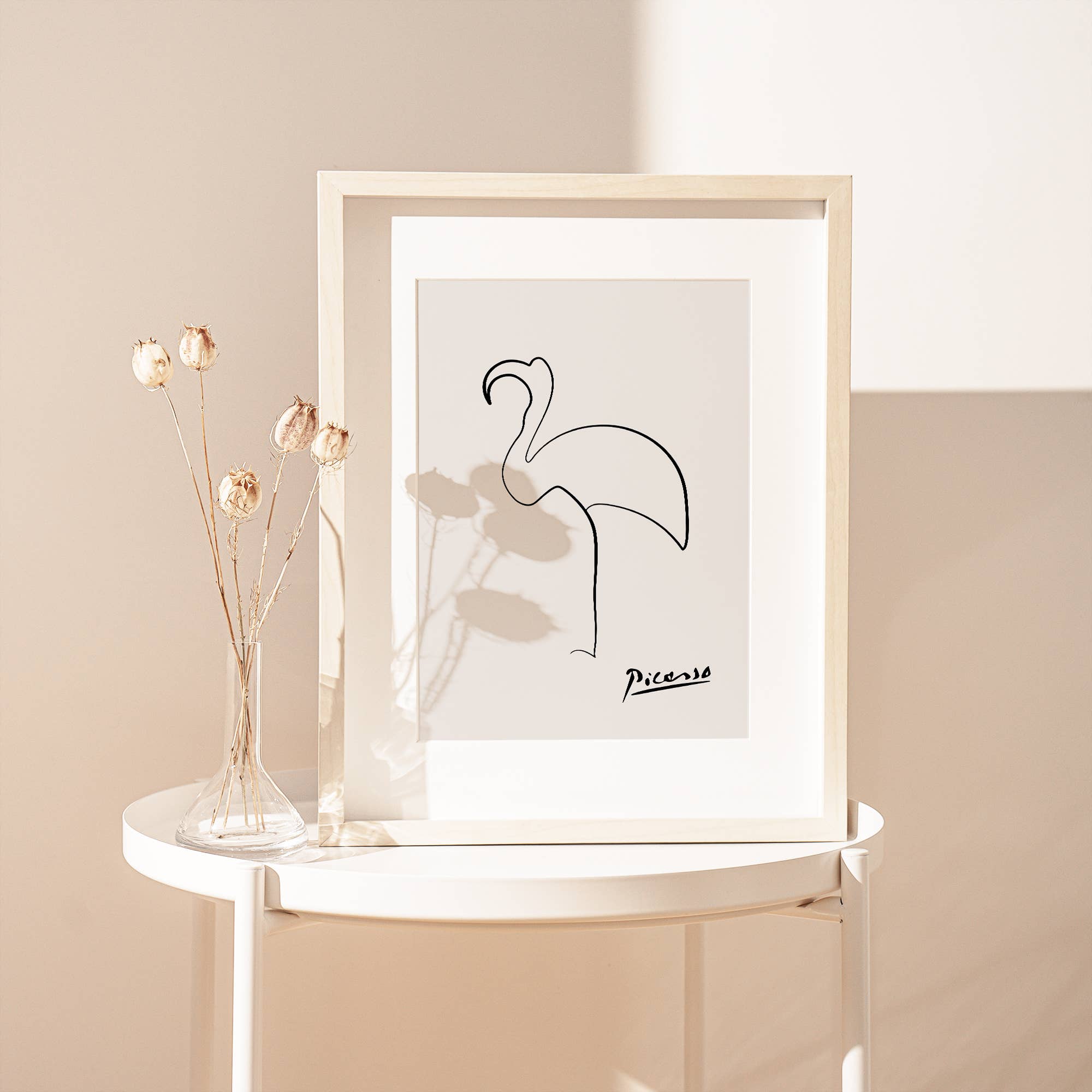 Sugar & Canvas – Impressão artística por atacado – Pablo Picasso Flamingo Linha Desenho Arte Print P357