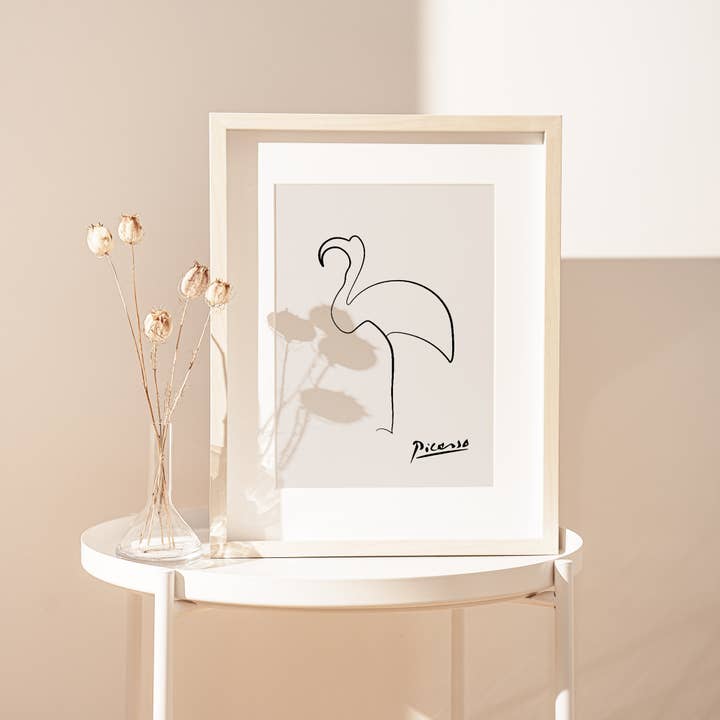 Sugar & Canvas – Impressão artística por atacado – Pablo Picasso Flamingo Linha Desenho Arte Print P357