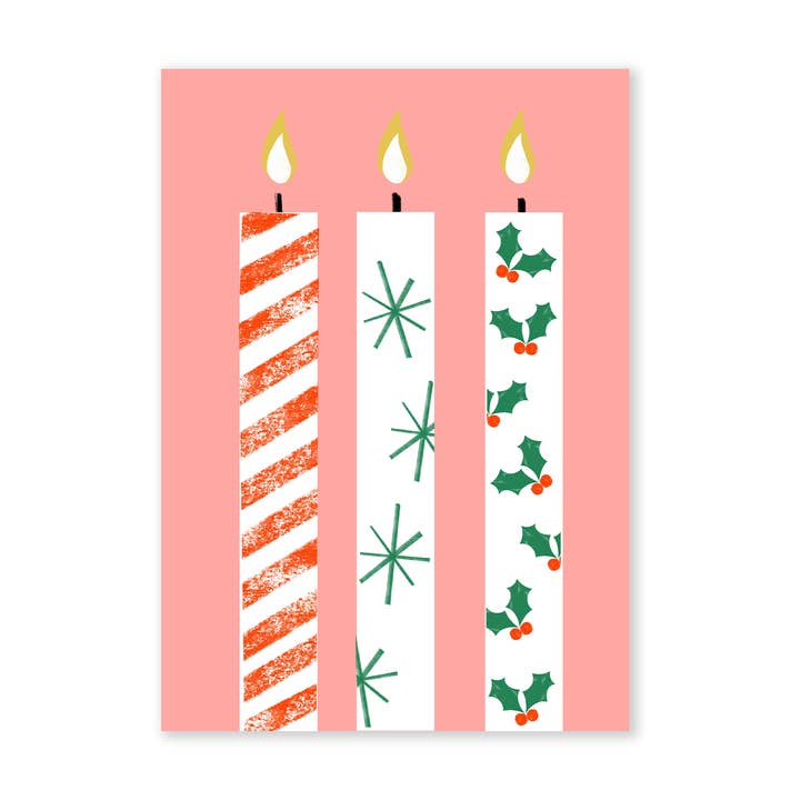 3 Candles Card for wholesale by Molly Bland
