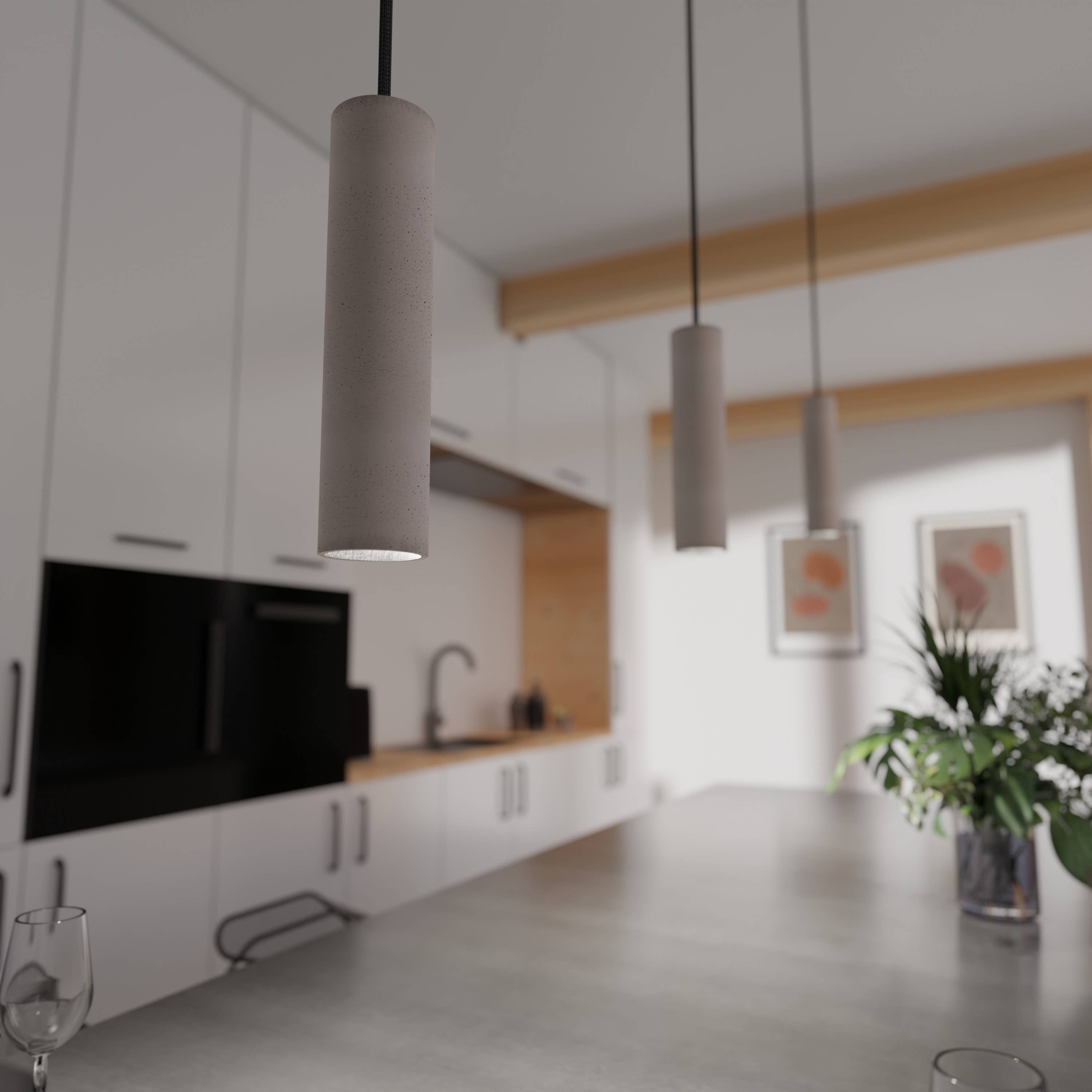 TIVENDIS - Wholesale Chandelier/Hanging Light - Hanging lamp “Nara27" concrete lamp GU10 silver1