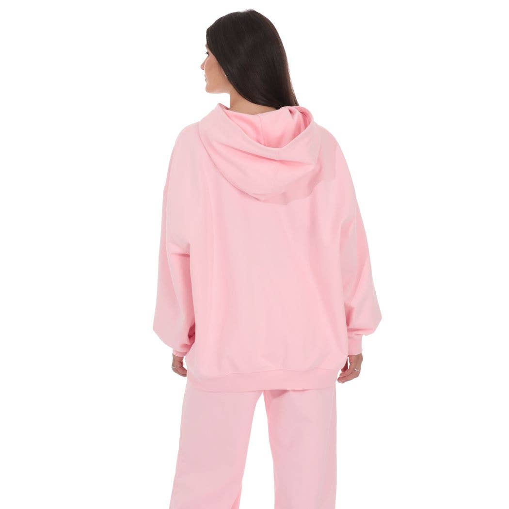 Lucy In The Sky – Engroshandel Kjole - Dame – Oversized Lucy hættetrøje i pink2