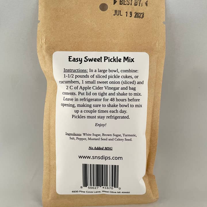 SnS Dips - Wholesale Dried Spice Mix - Easy Sweet Pickles