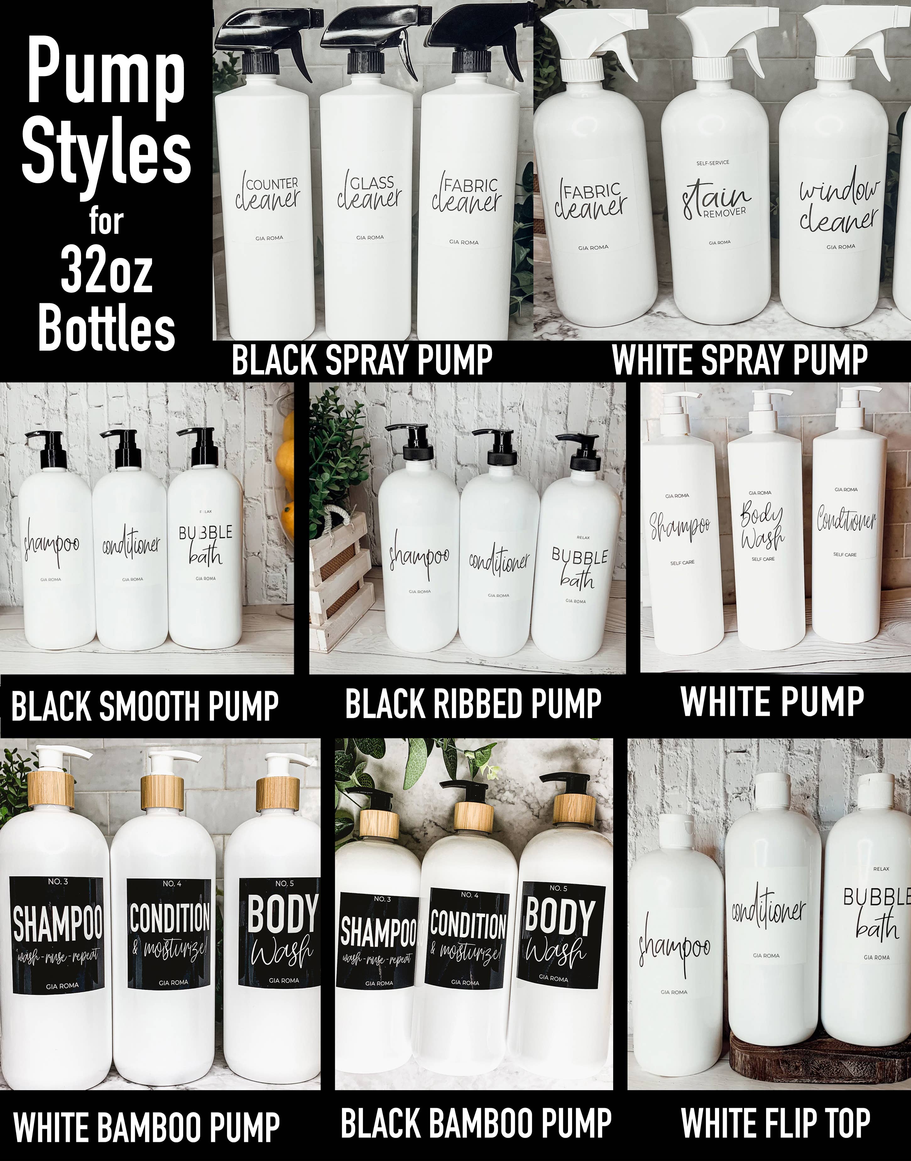 Gia Roma – Großhandel Sprühflaschen – 32 Unzen weiße wiederverwendbare Reinigungsspender Sprühflaschen aus Kunststoff6