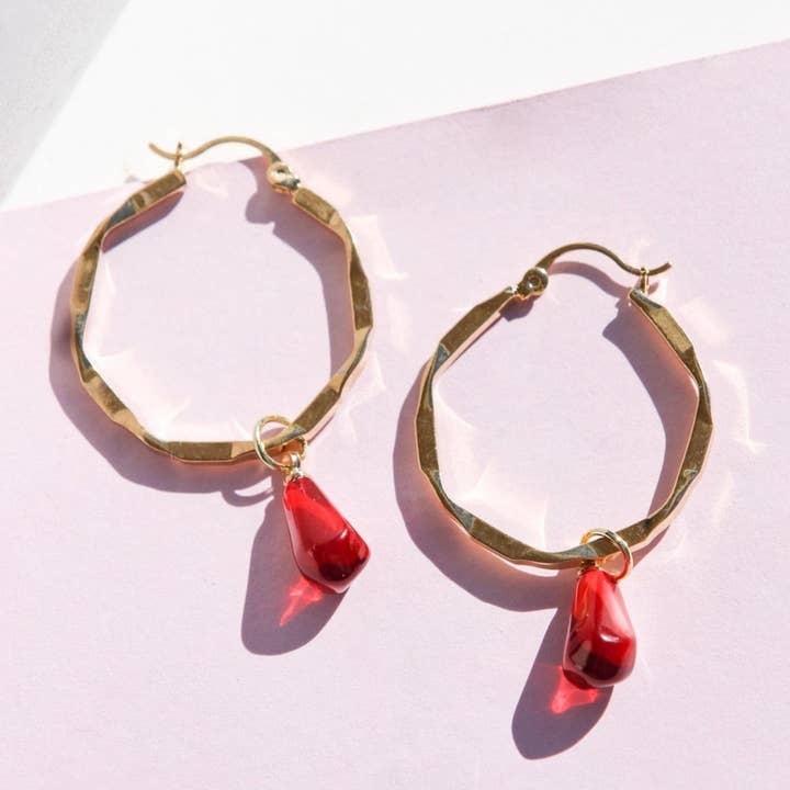 TaifJewely - Wholesale Hoop Earrings - 2 IN 1 POMEGRANATE EARRINGS2