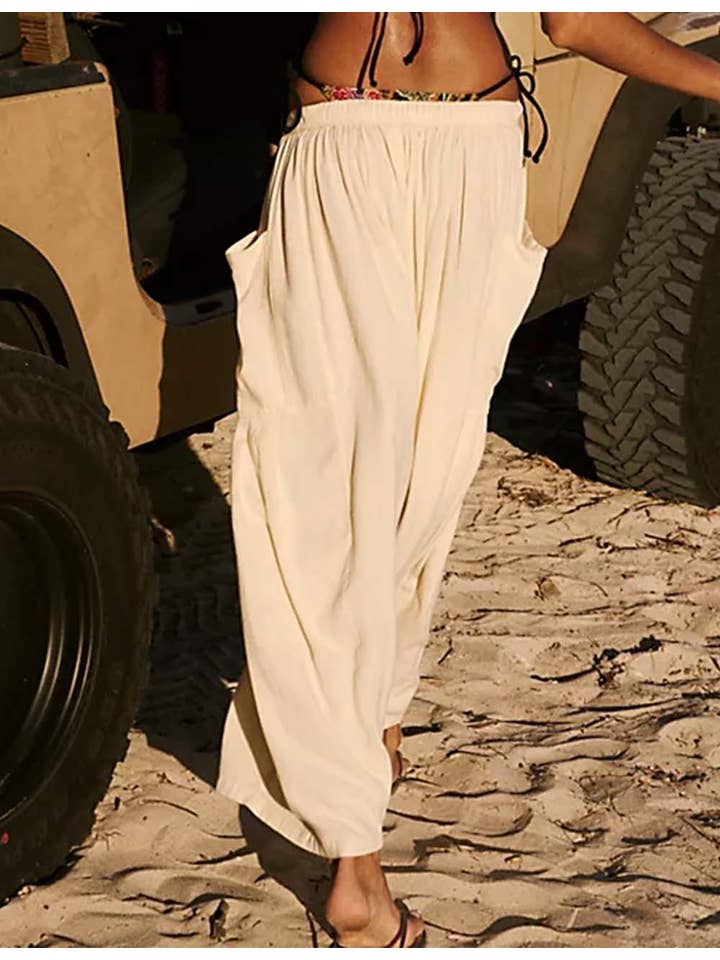 Sweetkama - Wholesale Pants - Women's - Ladies Elastic Waist String Tie Pocket Cuzy Pants9