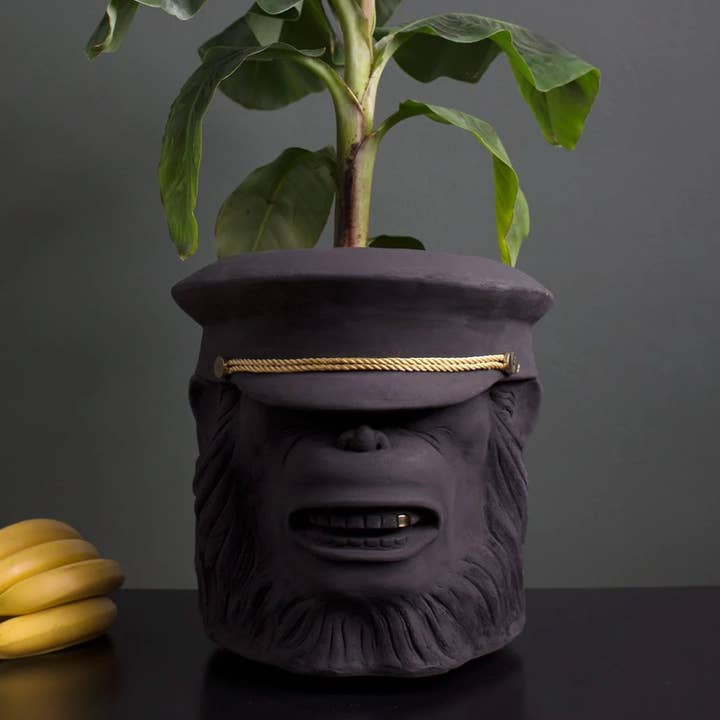 Garden Glory – wholesale Kruka – Monkey Face Pot Svart Stor